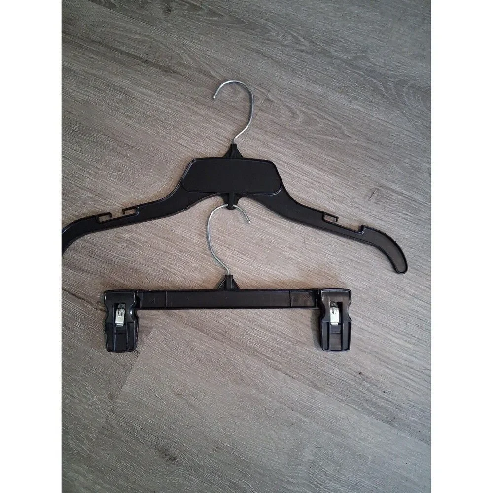 Pinch Clip Hangers 11 Pcs Black Plastic 9 1/2